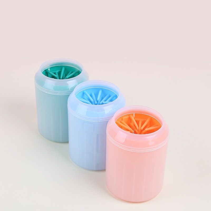 Pet Paw Cleaner Cleaning Kit Cup Soft Brush Can