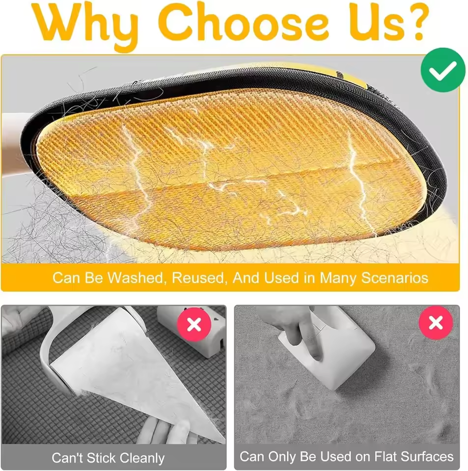 Pet Electrostatic Hair Removal Gloves Two-way Bristles Sticky Hair Removal Artifact For Cats And Dogs