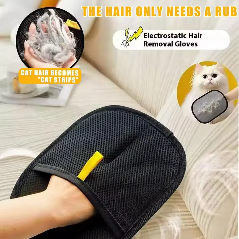 Pet Electrostatic Hair Removal Gloves Two-way Bristles Sticky Hair Removal Artifact For Cats And Dogs